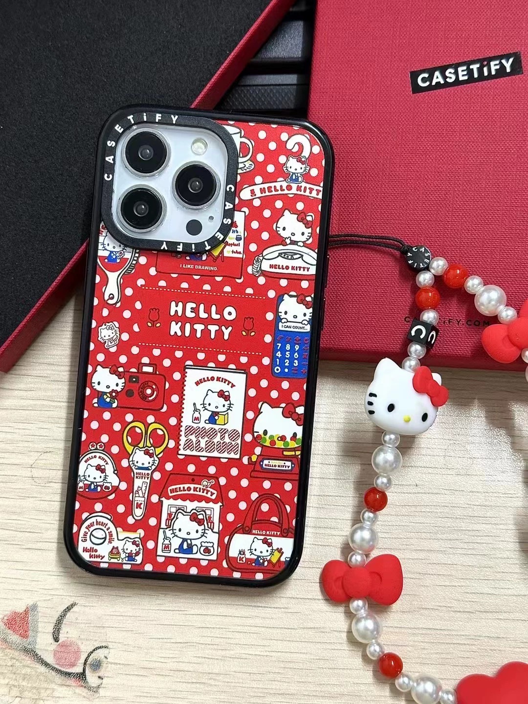 Casetify x Hello Kitty Ốp gương cho iPhone 15 Pro Max / iPhone 14 Pro Max / iPhone 13 Pro Max / iPhone 12 Pro Max / iPhone 11 vỏ điện thoại Vỏ bảo vệ