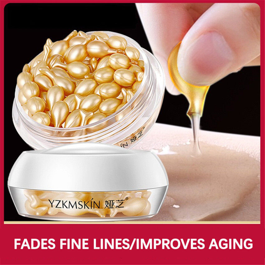30grains/Box Vitaminis Face Serum fullerene placenta Essence Capsule Fade Fine Lines Facial Anti-aging Anti-wrinkle Whitening Skin Care
