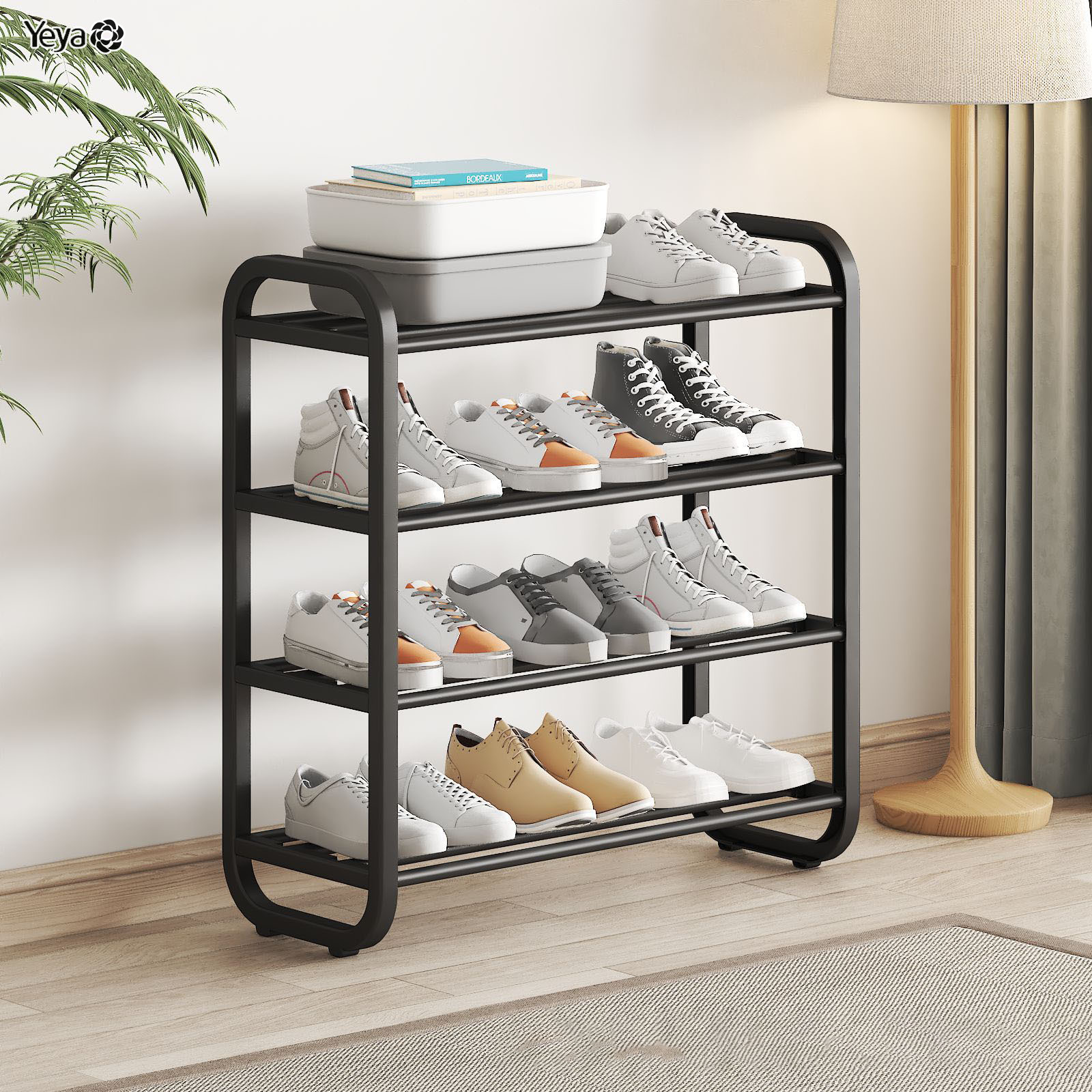 YEYA Kệ giày dép 4/5 tầng gọn gàng loại giá để giày kệ để giày dép kiểu dáng đẹp, có thể để được nhiều đôi giày dép, chắc chắn giá để giày đơn giản nhiều lớp chống bụi nơi lưu trữ hộp đựng giày giá giày nhỏ