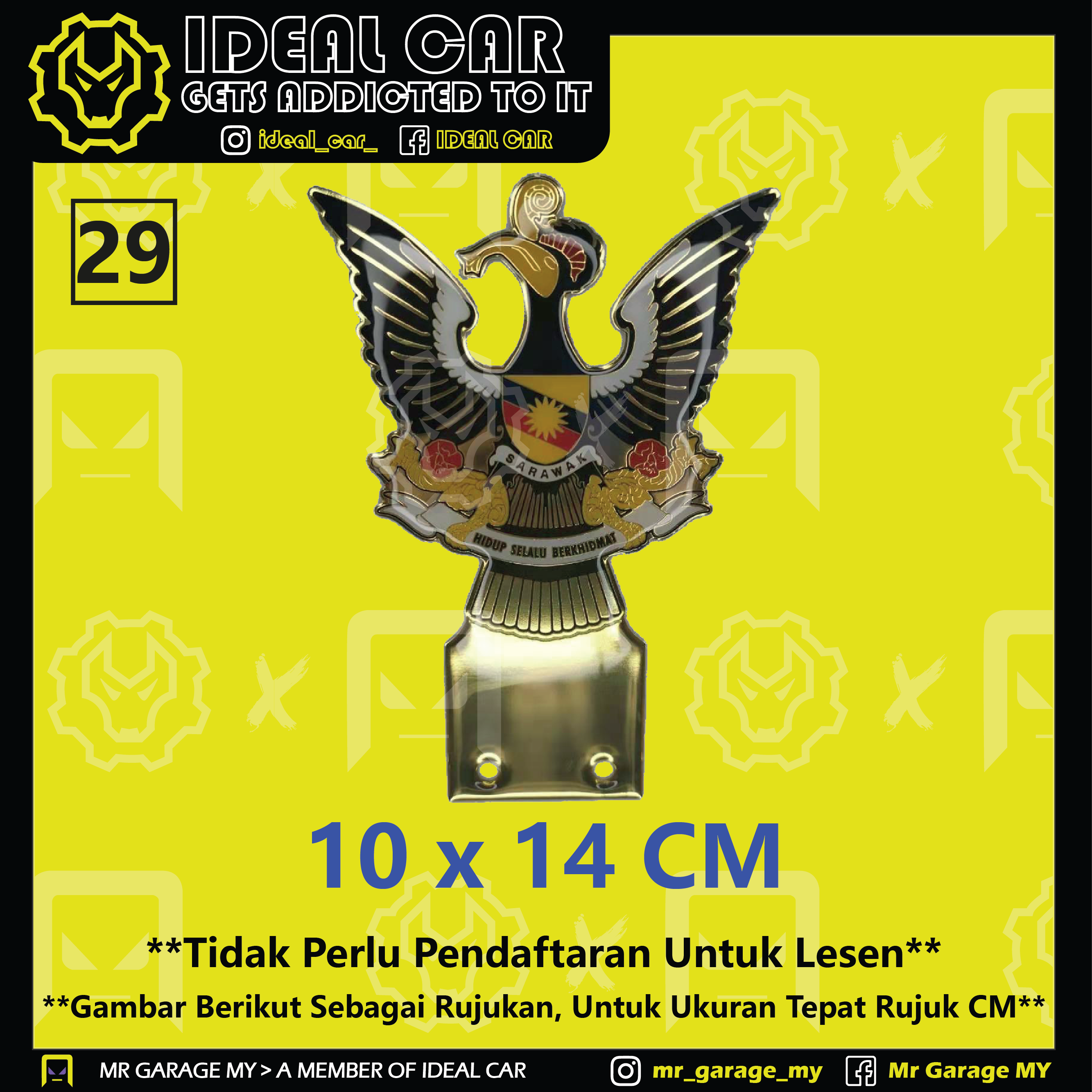 3D Epoxy Sarawak State Emblem Car Badge for Number Plate Lazada