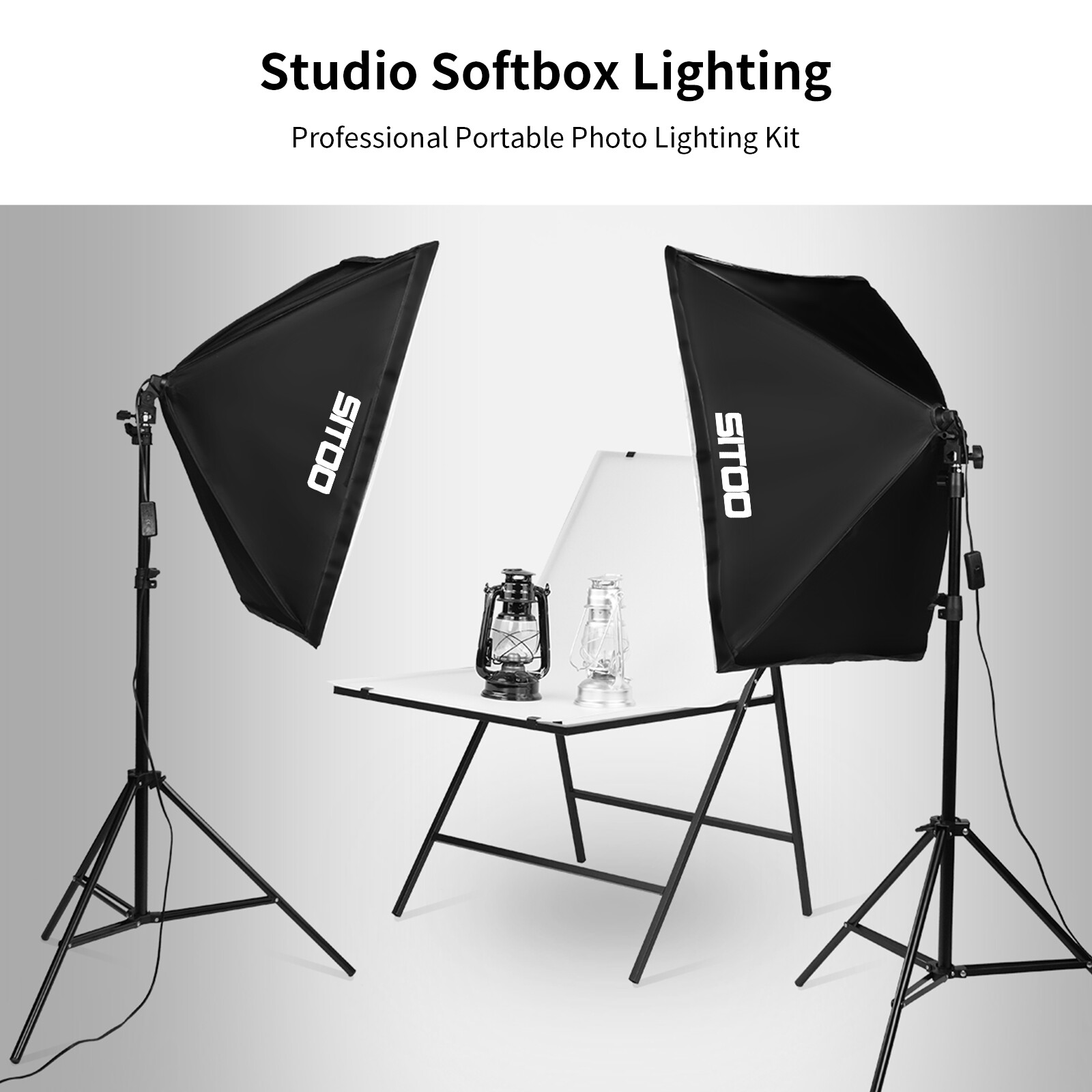 Selens 2X 135W LED hộp mềm Softbox chụp ảnh chiếu sáng liên tục Kit đứng Studio