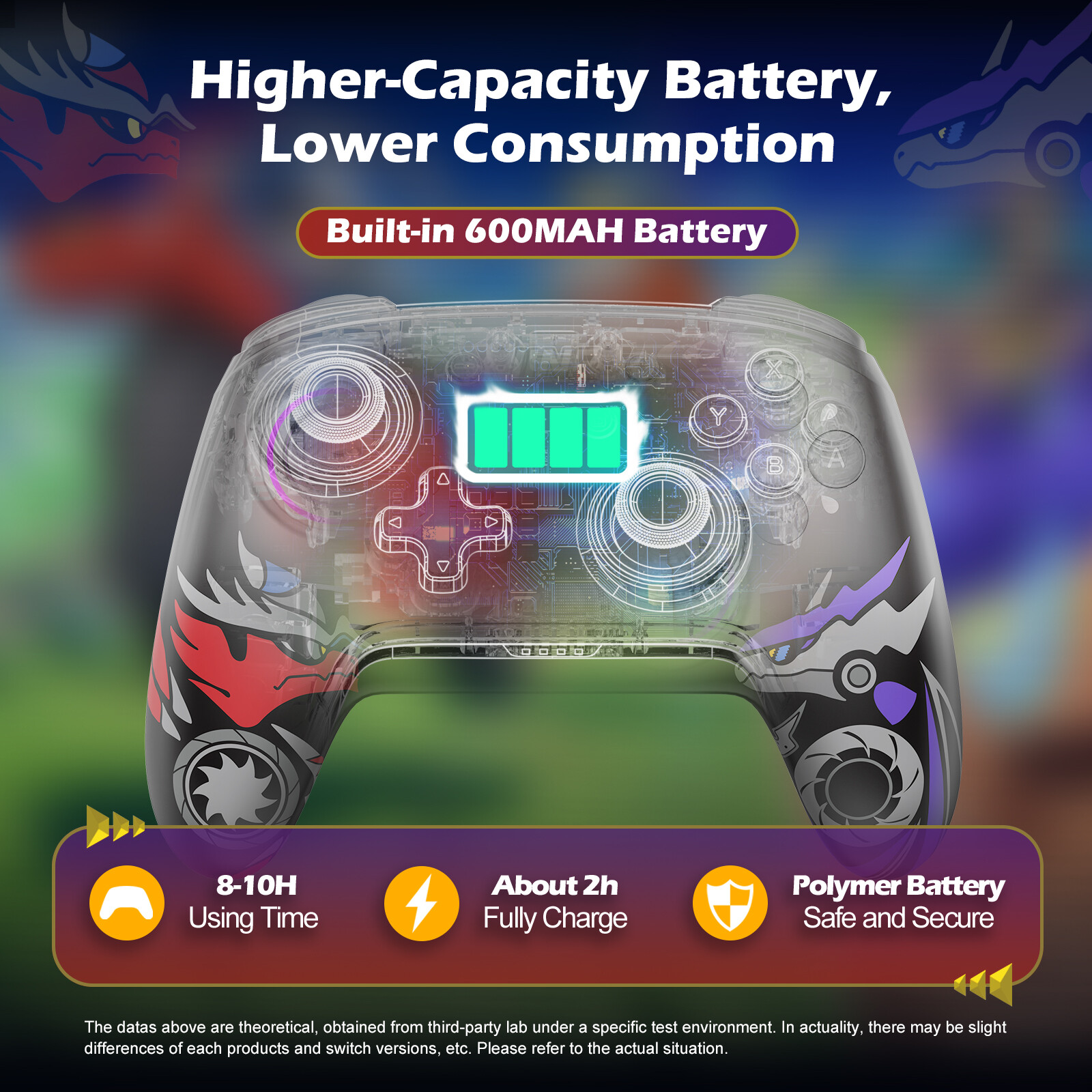 IINE Scarlet & Violet Bộ Điều Khiển NFC Không Dây Wake Up Tương Thích Nintendo Switch