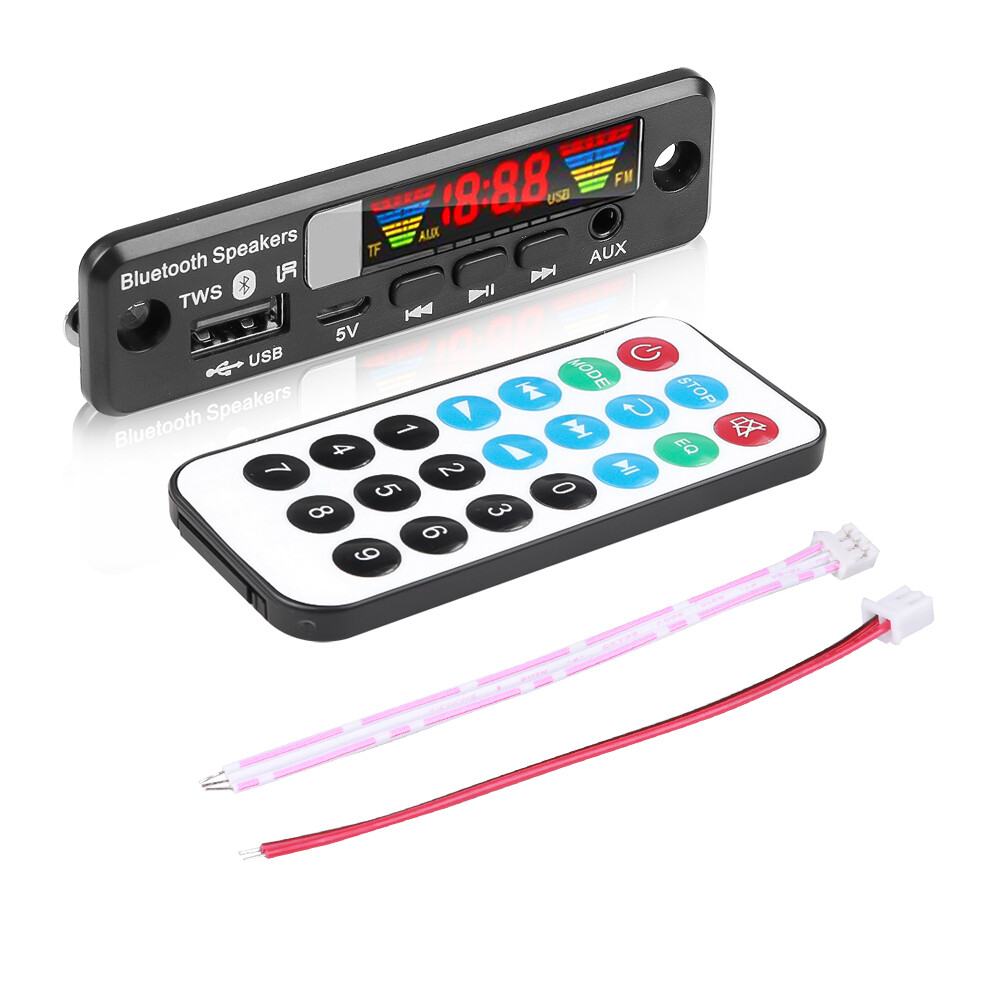 Aitemay Bluetooth 5.0 Audio Decoding Module Color Screen 5V MP3 WMA WAV USB AUX TF FM Wireless Audio Decoder Board