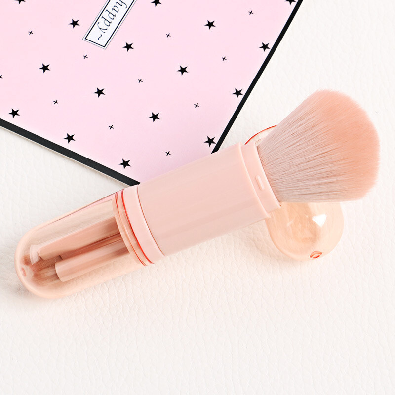 BEAUTYBIGBANG Multi-function, Complexion, Four-in-one,Retractable Makeup Brushes, Portable Double-headed Brush, Beauty Tool, Mini Eye Brush