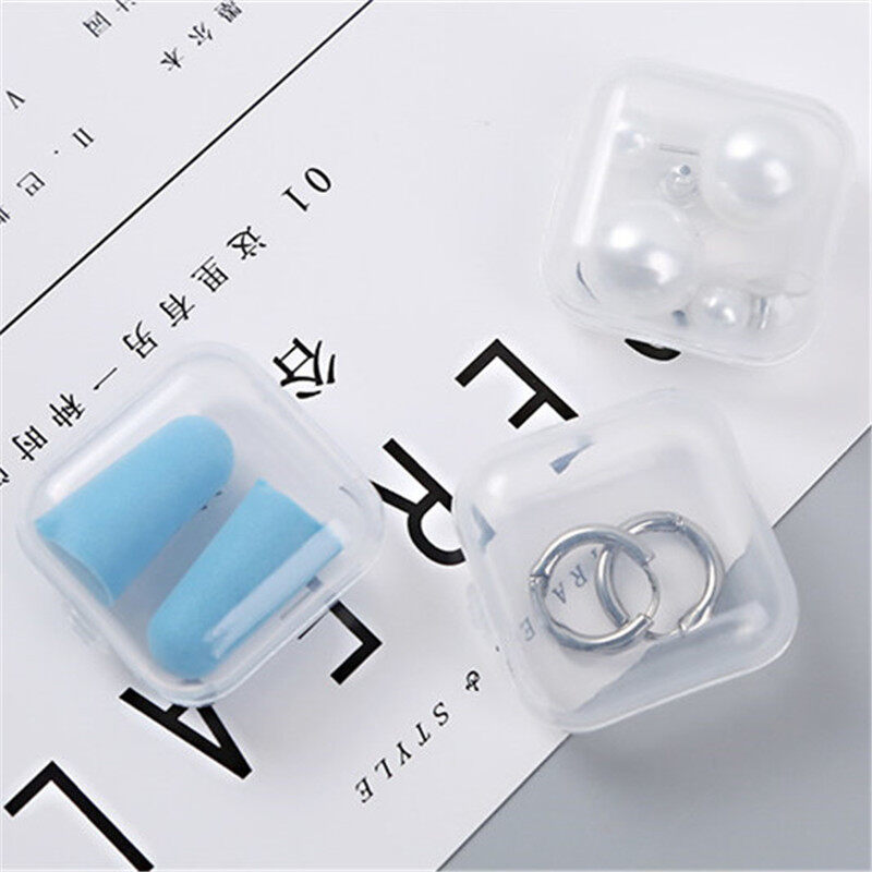 1-20 Chiếc Hộp Nhỏ Hộp Nhựa Trong Suốt Hình Vuông Hộp Đựng Trang Sức Hộp Đựng Hoàn Thiện Hộp Đựng Đóng Gói Cho Hoa Tai
