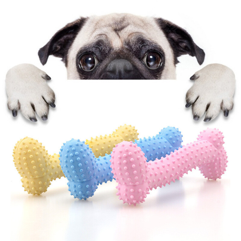 Dog Toys Rubber Resistant To Bite Bone Plastic TPR Pet TOY Dog Puppy Molars Rubber Ball Play for Teeth Training