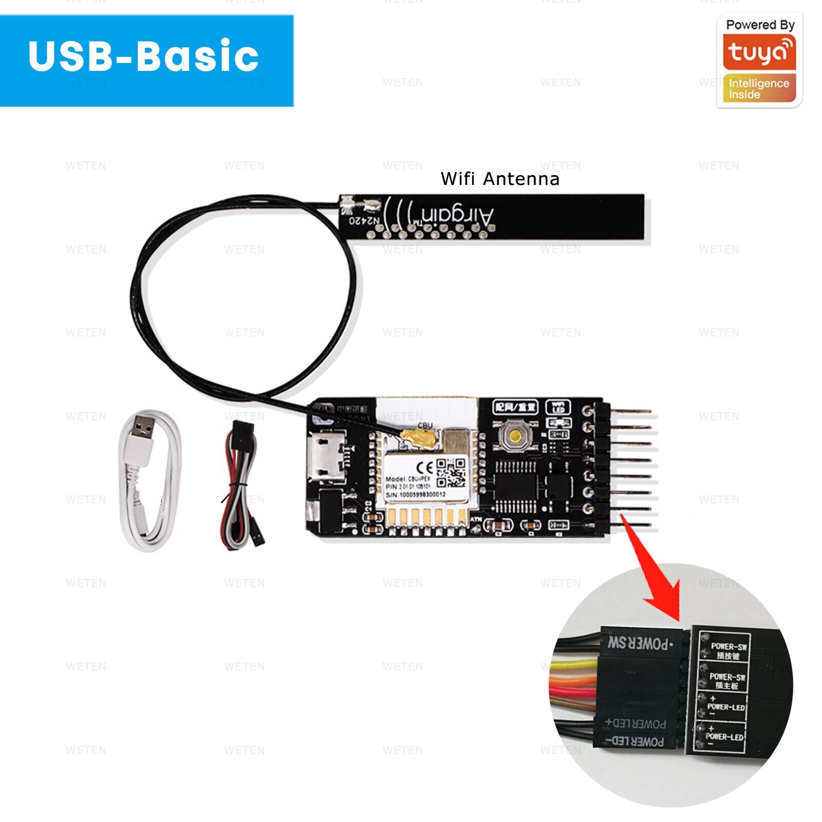 Tuya Ewelink Wifi Computer Power Reset Switch Pcie Card For PC Destop Computer, APP Remote Control, Support Alexa Google Home