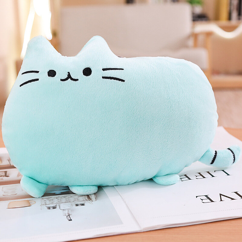 Cute Biscuit Cat Pillow Big Face Cat Plush Toy for Girls Sleeping Cushion Doll Creative Holiday Gift