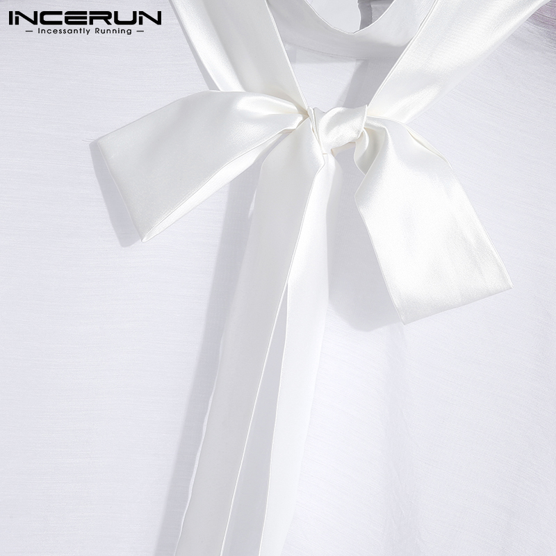 INCERUN เสื้อเชิ้ตผู้ชายสีเขียวเข้มเสื้อปาร์ตี้ (สไตล์ตะวันตก) - MixASale