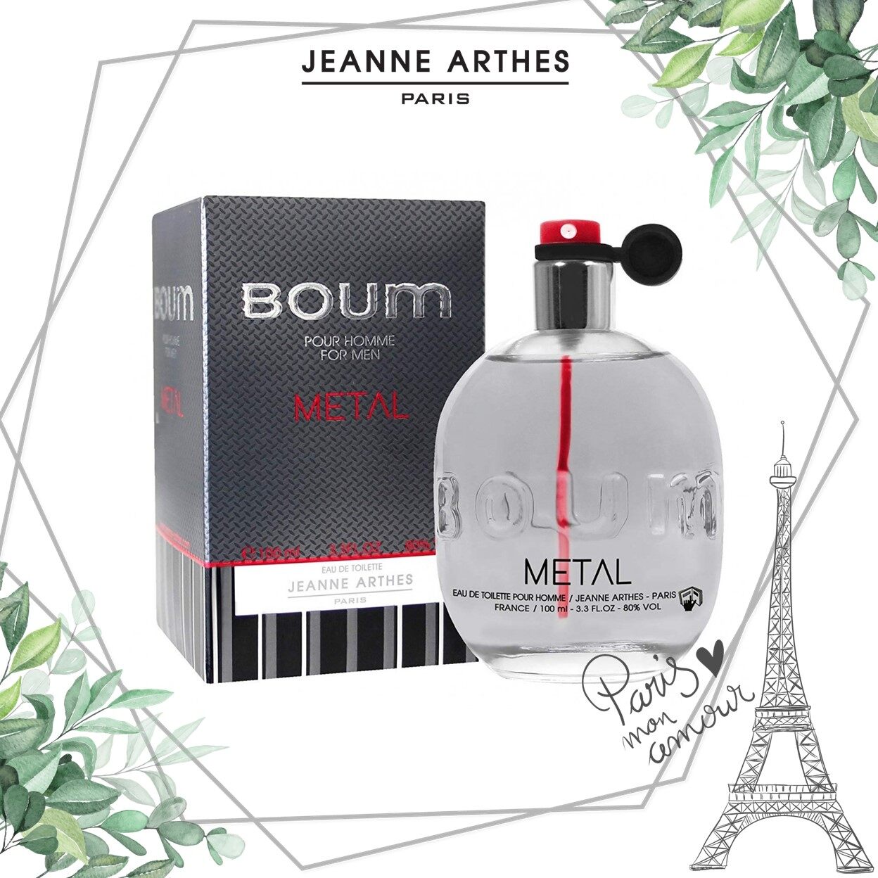 Jeanne Arthes Fragrance Boum Metal Eau De Toilette 100ml EDT Woody Perfume  For Men 香水 男士香水 Minyak Wangi Lelaki | Lazada