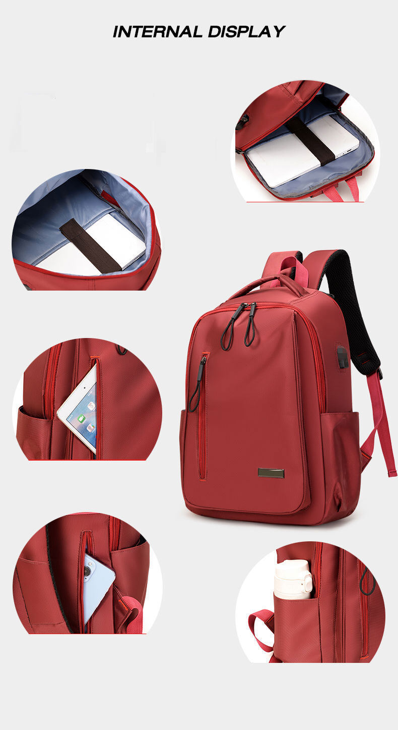 Johnn Men's and women's backpack large capacity school bag simple leisure travel computer backpack