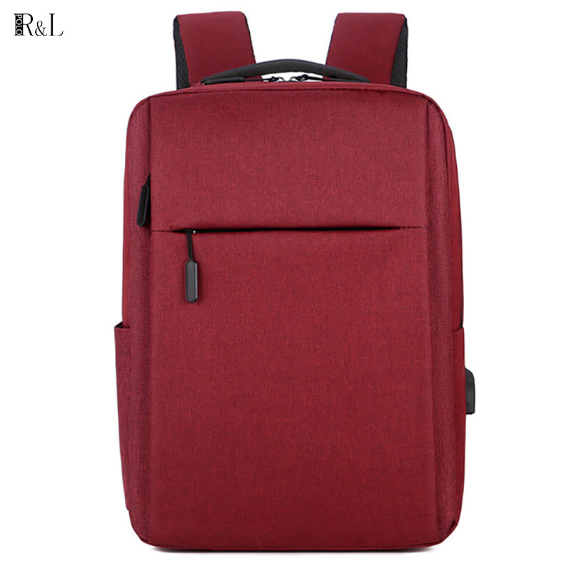 RL Men's Business Backpack Trend Casual Student School Bag Fashion Computer Backpack USB Interface