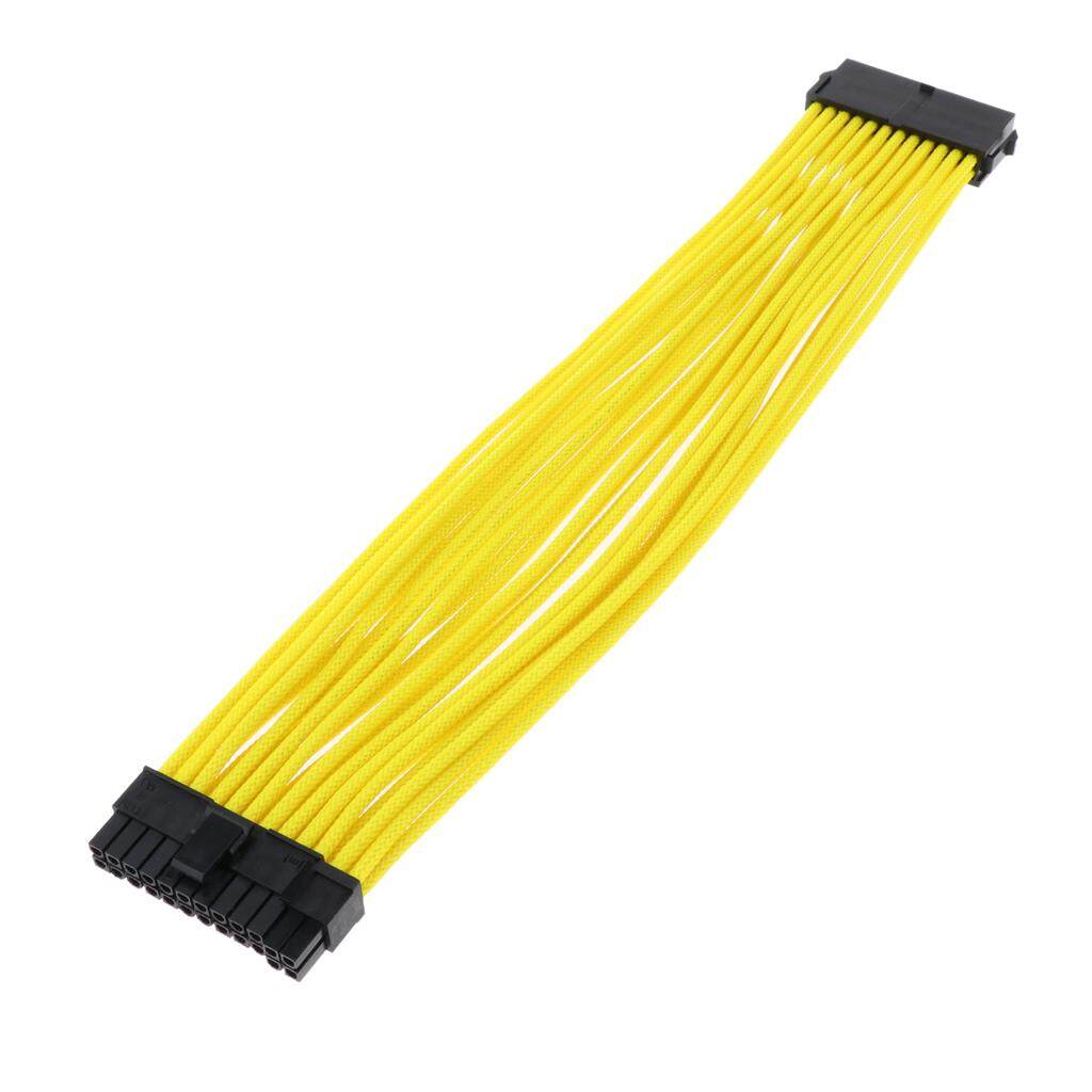 GazechimpATX Cáp Nối Dài Bộ Nguồn Máy Tính PC 24 Chân Sang Đầu Cái PSU 30Cm, Vàng