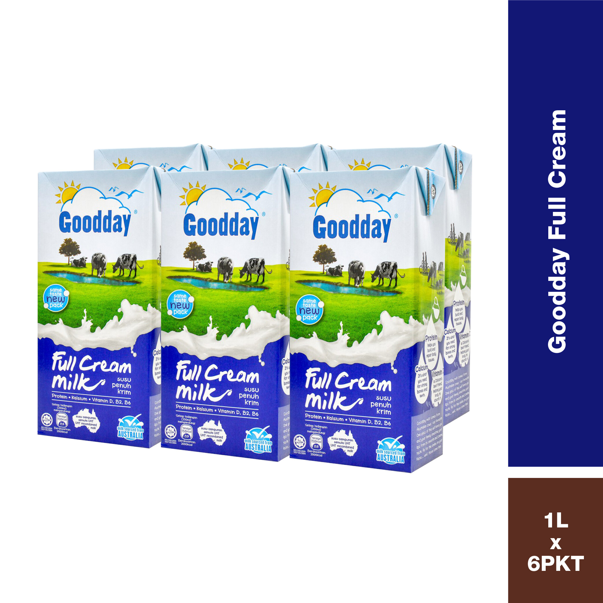 Goodday Full Cream Milk / Susu Penuh Krim (1L x 6) Lazada