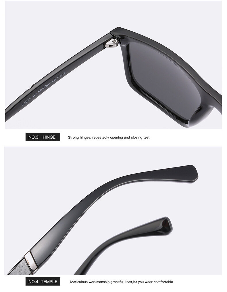 Men Sunglasses Thời Trang Mới Kính Râm Phân Cực TR90 Kính Râm Retro TAC Square Kính Râm UV400 Bảo Vệ Hàng Không Cho Nam Thể Thao Lái Xe Câu Cá