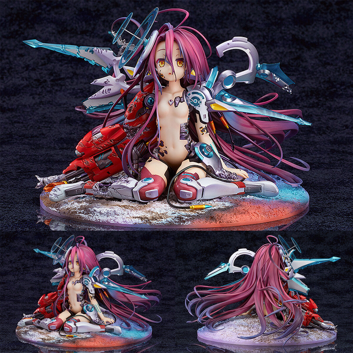 The Japanese Anime NO GAME NO LIFE Theatrical Version Battle Damage Shuvi Dola Shiro PVC Action Figure Model Toys Collection Doll Gift with Box 14cm