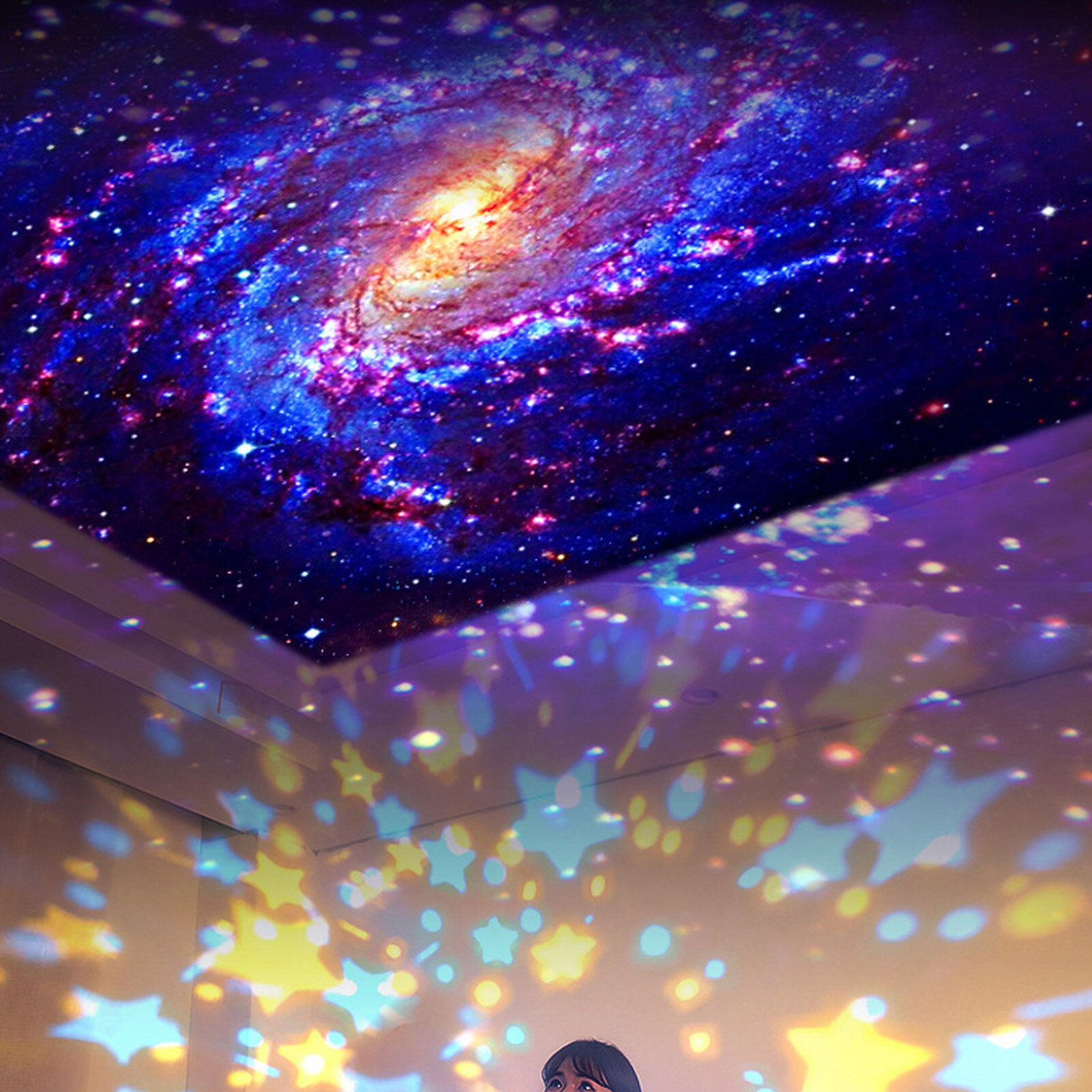 Máy chiếu bầu trời đầy sao, Đèn ngủ Galaxy Night Light Cặp đôi quà tặng Đèn bản đồ có thể xoay 360 độ