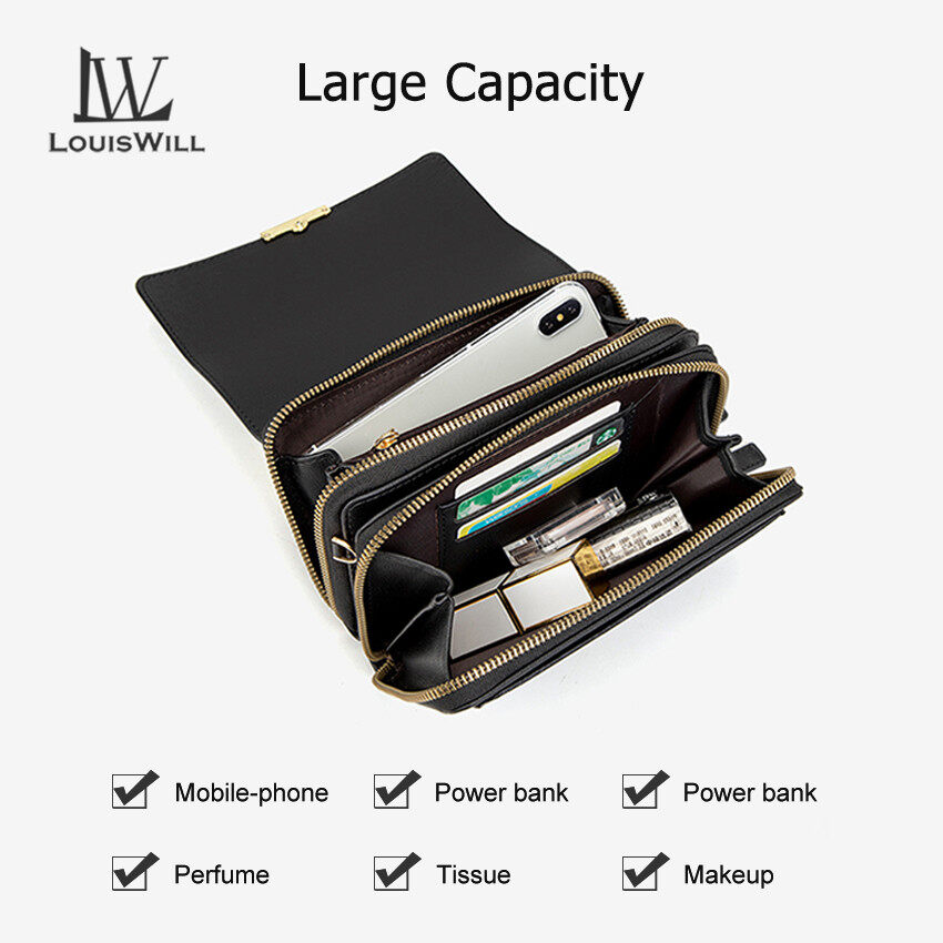 LouisWill Women Bags Large-capacity Adjustable Double Zips Layers Multi-function Shoulder Bag Women Fashion Messenger Bag Purse Card Holder Square Bag Cloth Pattern Flap snap closure Mini Cross Body Bag