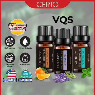 CERTO Essential Oil Pure Plant Fragrance Water Soluble Therapeutic Grade 10ML for Air Diffuser Humidifier Air Purifier Diffuser Minyak Wangi Esensial Pati Aromaterapi