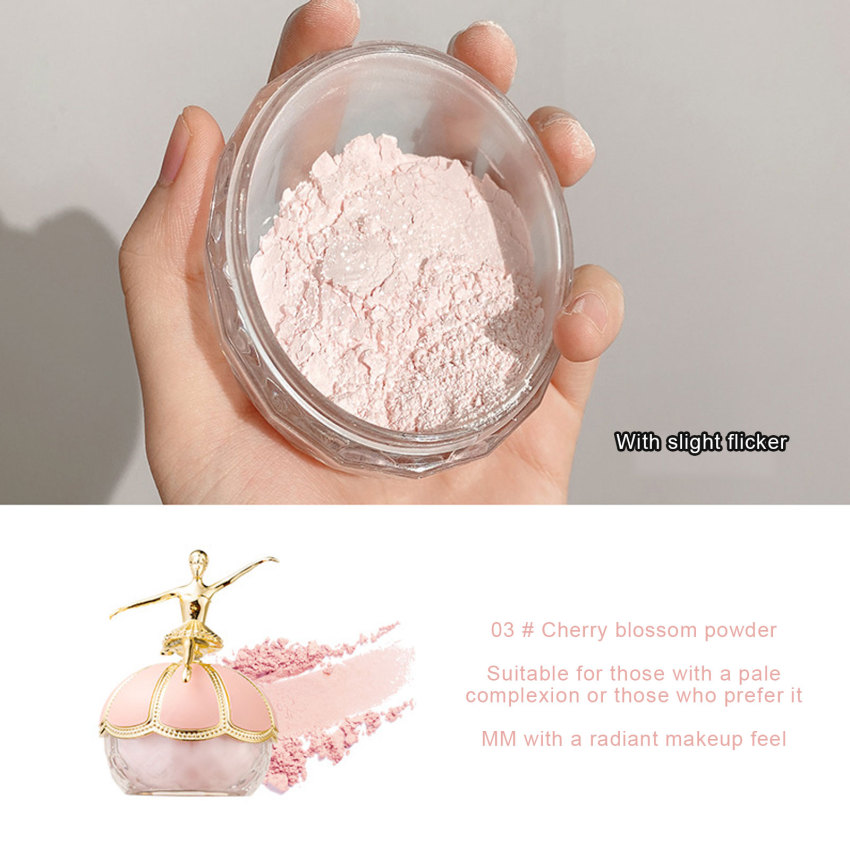Large Capacity Ballet Small Gold Statue Finishing Powder Waterproof And Sweatproof Makeup Long Lasting Oil Control Face Powder