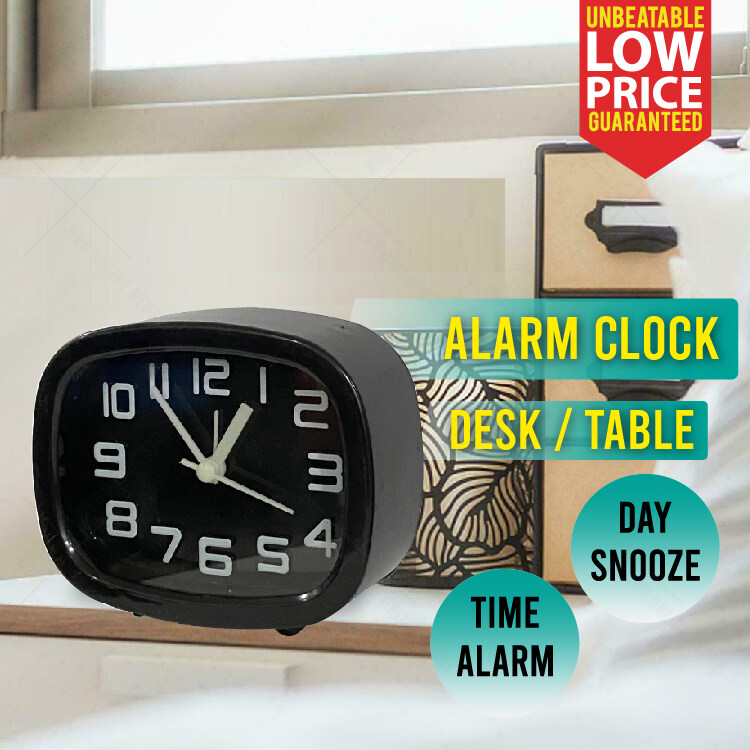 Plain Color Mini Mute Alarm Clocks Portable Analog Alarm Clock Bedside