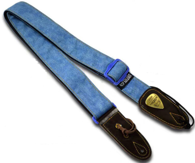 Soldier Guitar strap leather head electric bass widened thick diagonal shoulder strap cotton canvas durable guitar accessories Malaysia