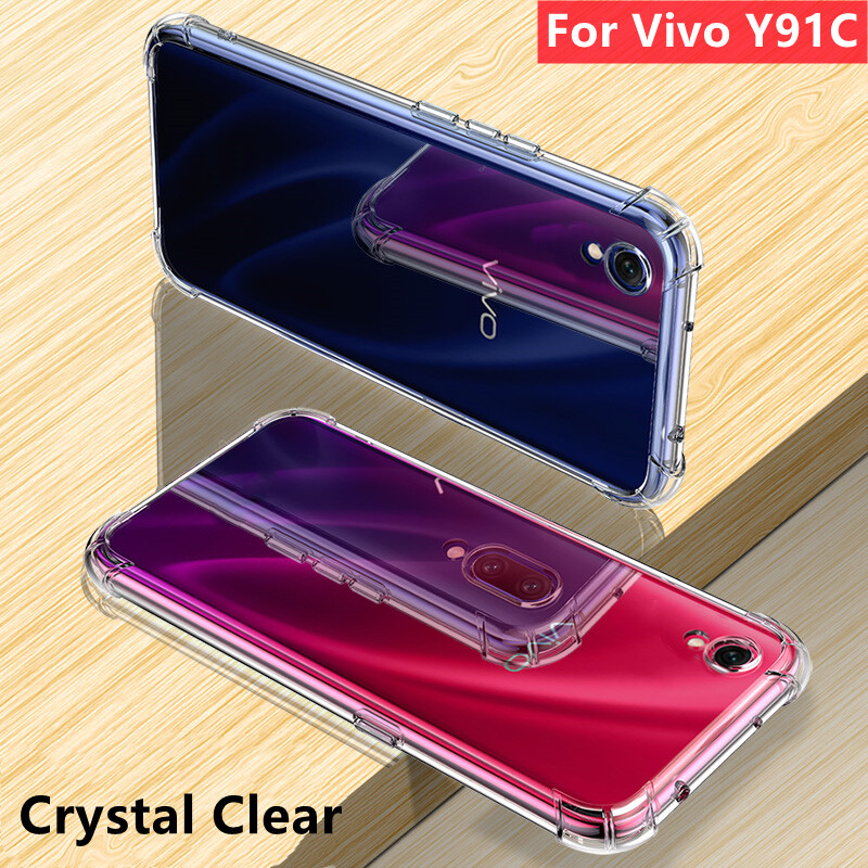 For Vivo Y91C 1820 Crystal-Clear Soft Silicon Jelly Case Not Yellowing Military Grade Reinforced Shockproof Phone Bumper Cover