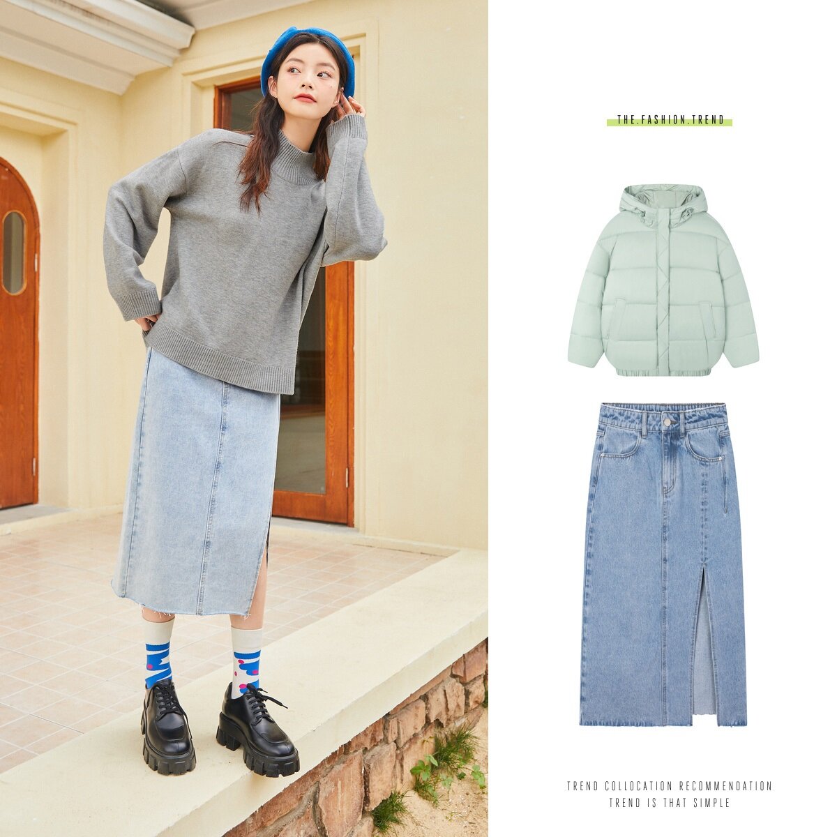 SEMIR Knit Sweater Women Half-High Collar Lantern Sleeves Basic Commuter 2021 Winter New Solid Color Split Loose Loose Sweater