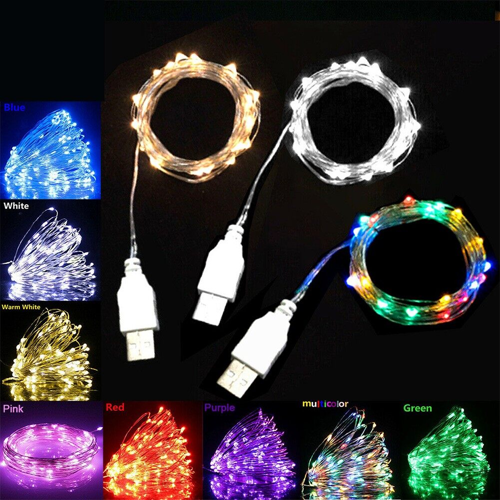 【HOMESTYLISH】 LED Light String Light String Party Decor Waterproof 5V USB Copper String