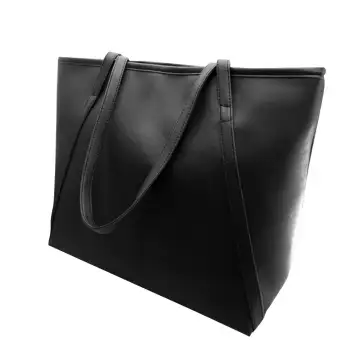 leather tote bag with zipper