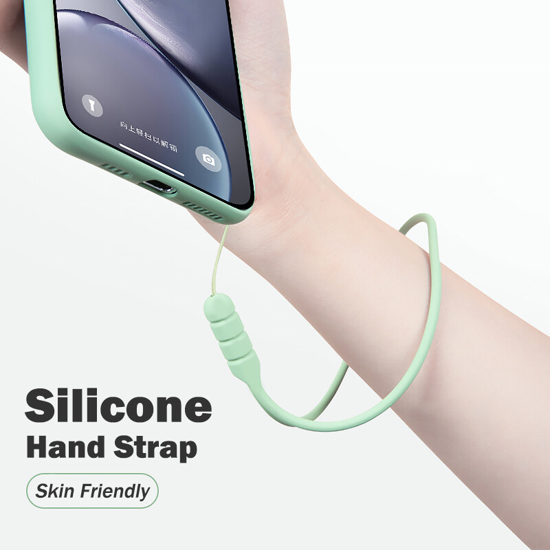 Solid Color Personalized Short Soft Silicone Phone Protector Keychain Bracelet Case Strap Wristband
