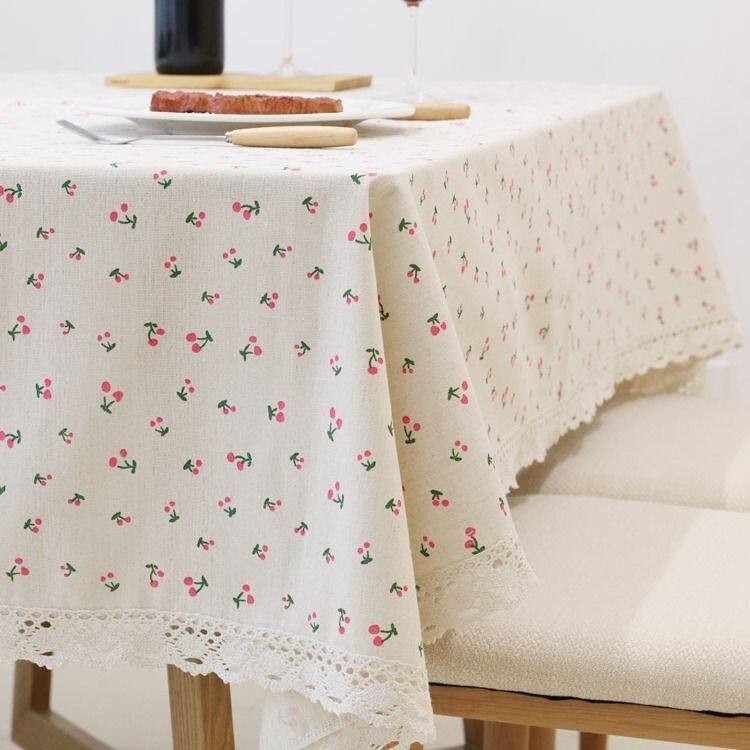 Lovehome Pastoral Style Lace Tablecloth 2 4 6 Seater Rectangular Dining Table Cloth Dustproof Round Table Cover