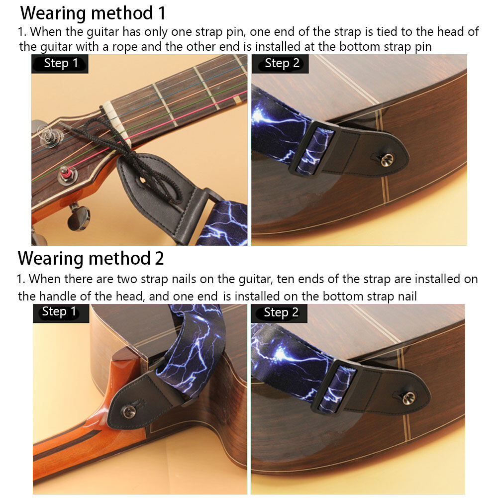 Creative Adjustable Guitar Strap for Electric Bass Guitar 5 Colors Optional