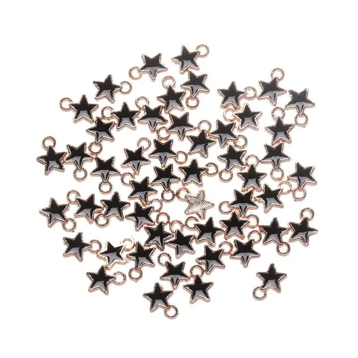 Candy Color Pentagram Pendants Enamel Star Charms Jewelry Making Mini Stars