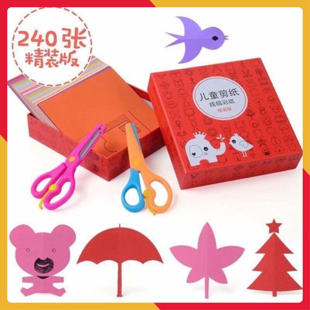 Bộ 240 tờ cắt tạo hình cho bé