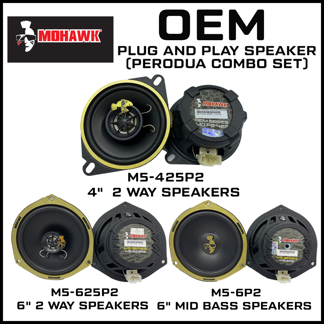 MOHAWK OEM Car Speaker Kereta Plug and Play Front and Rear For Perodua