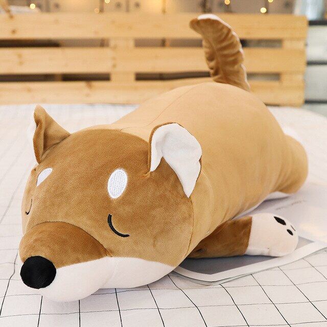 Long Animals Plush Toy Stuffed Squishy Animal Bolster Pillow Dog Shiba