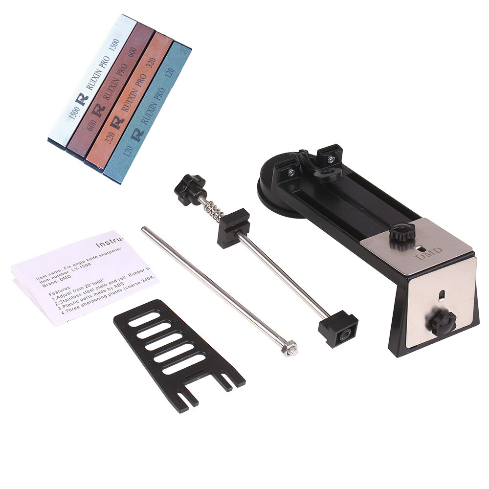 Smart Sensor Fixed-angle Knife Sharpener Kit Knife Grinder Professional Fine Medium Coarse 4 Sharpening Stones 120# 320# 600# 1500# for Knife Scissors