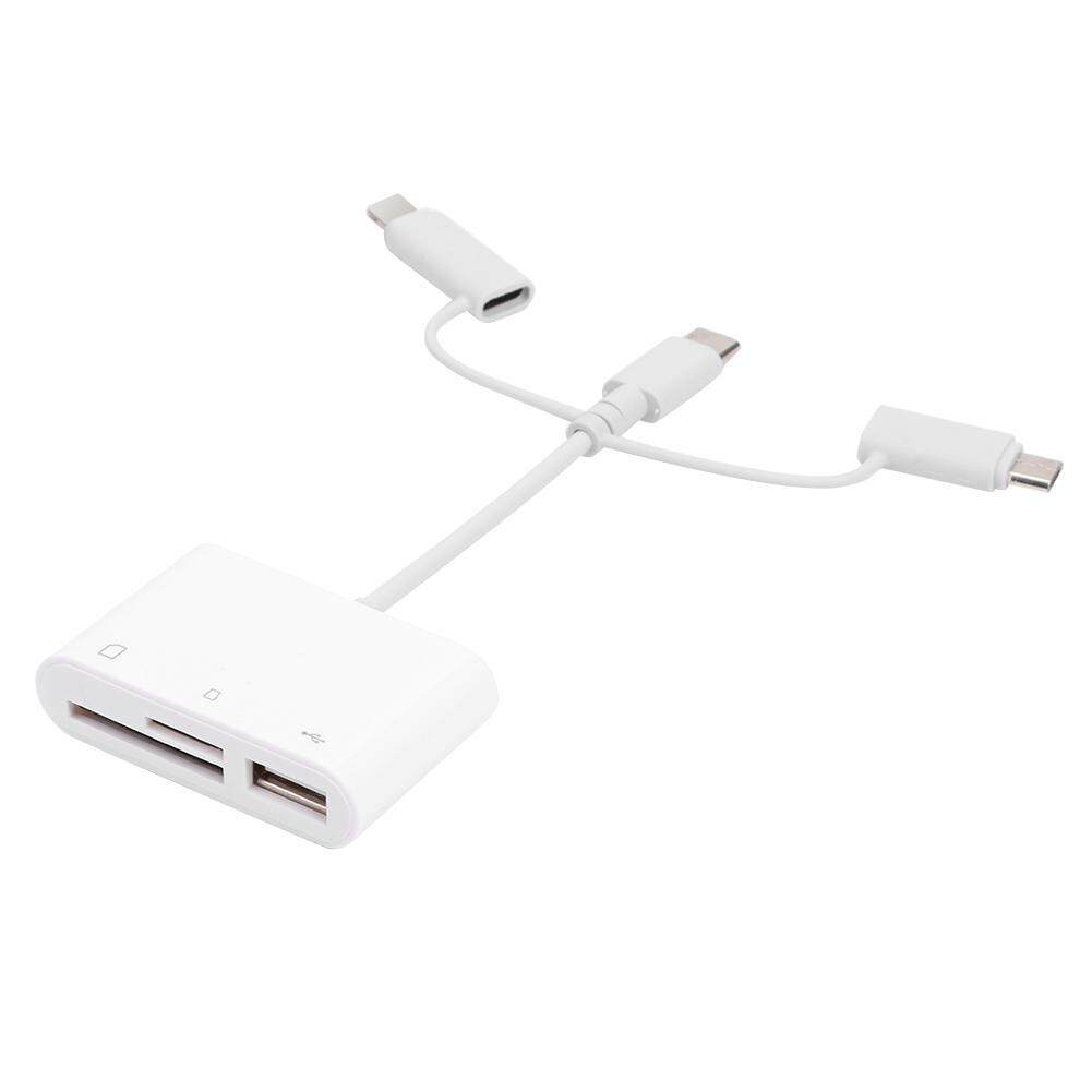 ALLOYSEED 3 in 1 8 Pin to TF/Memory Card/USB2.0 Camera Connection Data Sync Cable
