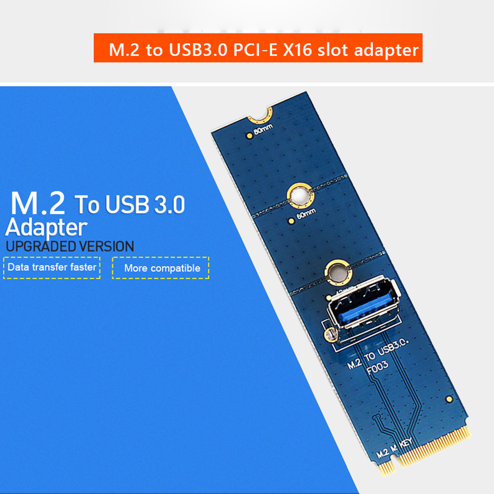 Computer M.2 to USB 3.0 Converter for BTC Miner PCI-E X16 PCI Express Riser Card
