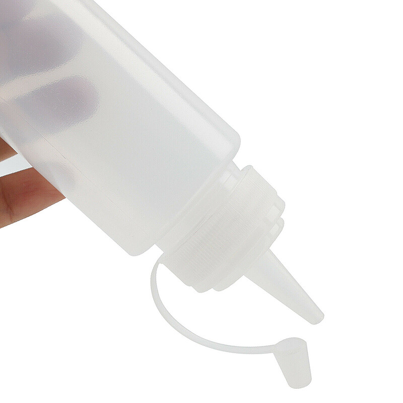 BOKALI 5PCS Plastic Clear Squeeze Squeezy Sauce Bottle Dispenser Bottles kitchen Tool