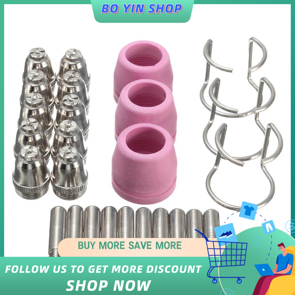 26pcs plasma cutter consumables kit sg-55 ag-60 wsd-60p cutting torch tip nozzle