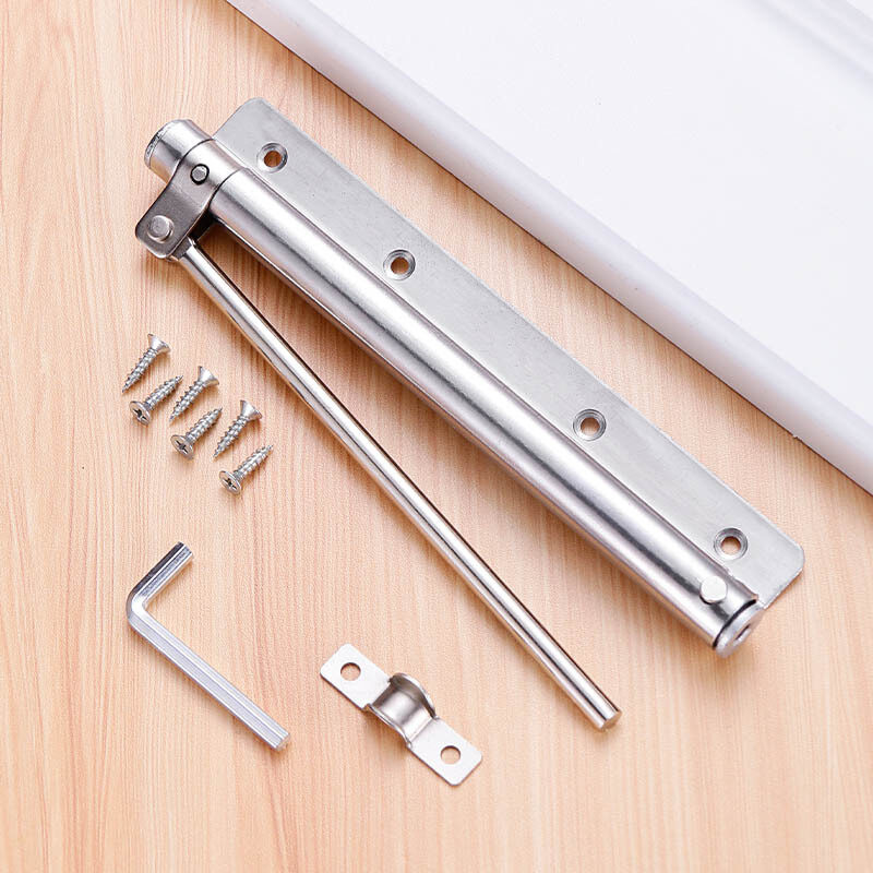 Stainless steel door closer, automatic door closer, invisible door spring cushioning door closer, light simple door closer for household use