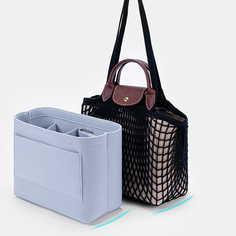EverToner Felt Insert Bag For Longchamp LE PLIAGE FILET Top Handle Bag Storage Organizer Support Shape Bag  Inner Bag In Bag