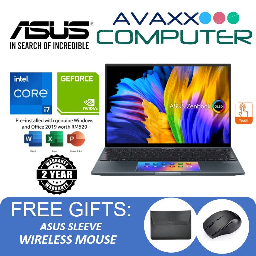 Asus ZenBook 14X OLED UX5400E-GKN168TS 14'' 2.8K Touch Laptop Pine Grey ...