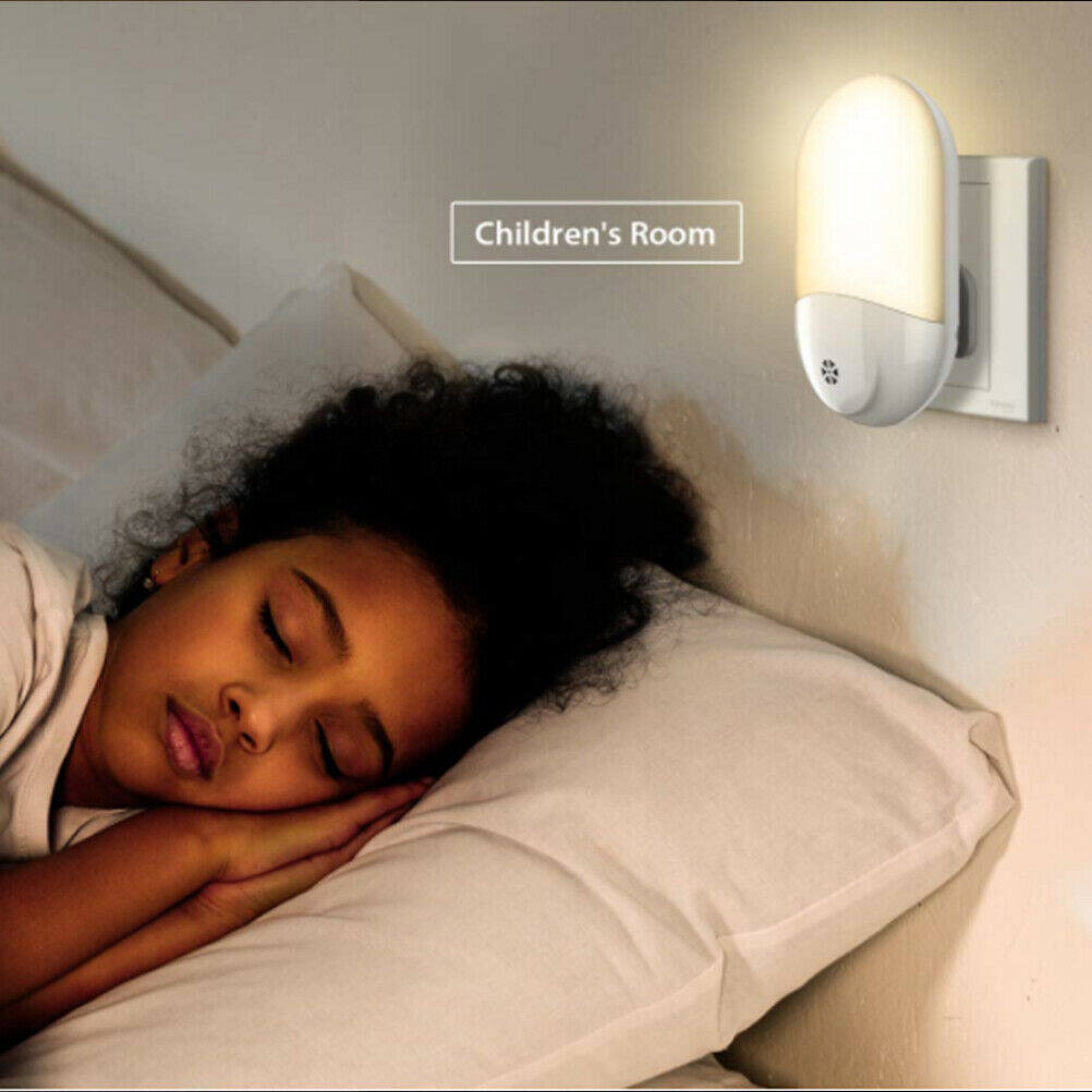 Tự Động LED Night Light Tường Cắm Trong Dusk Để Bình Minh Cảm Biến Ánh Sáng Đèn Trắng Ấm UK/EU Cắm
