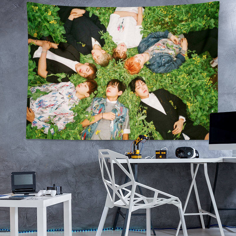Tấm Thảm BTS Wehome Vải Trang Trí Phòng Treo Tường Thảm Vải Treo Tường, Tường Vải Nền Phòng Ngủ （ 100 × 70Cm