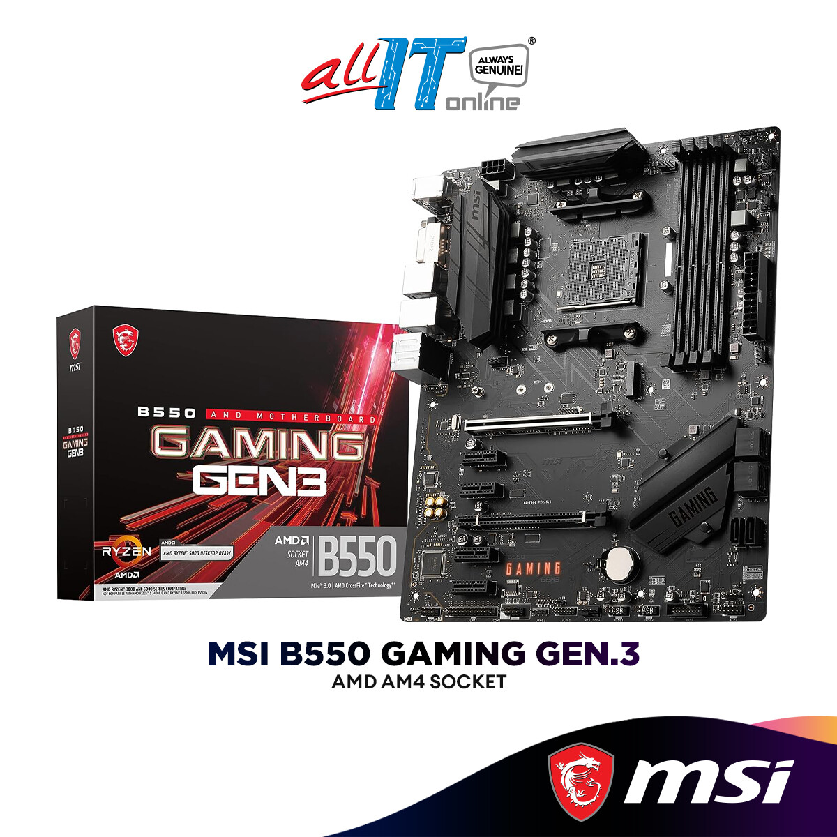 MSI B550 Gaming Gen 3 AMD AM4 ATX Motherboard Lazada