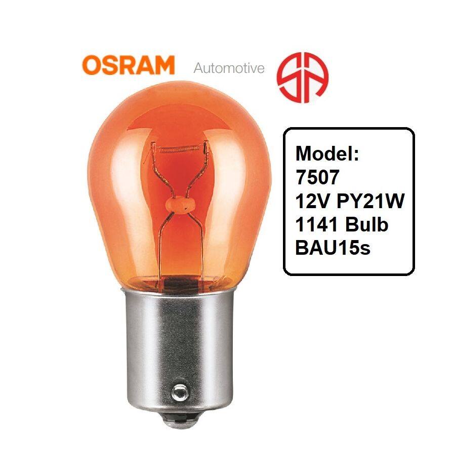 12V PY21W Amber Osram 7507 BAU15s 1141 Bulb Rear Front Turn Signal Tail
