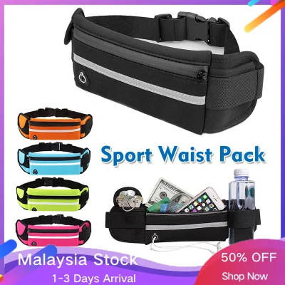Outdoor Running Waist Bag 6.5Inch Phone Storage Bag Outdoor Sports Belt Pouch Wallet with Bottle Holder Unisex Fitness Running Gym Cycling Bag Waterproof Anti-theft Mobile phone Bag Personal Zipper Waist Belt Water Bottle Waist Bag Pack Sport Bags